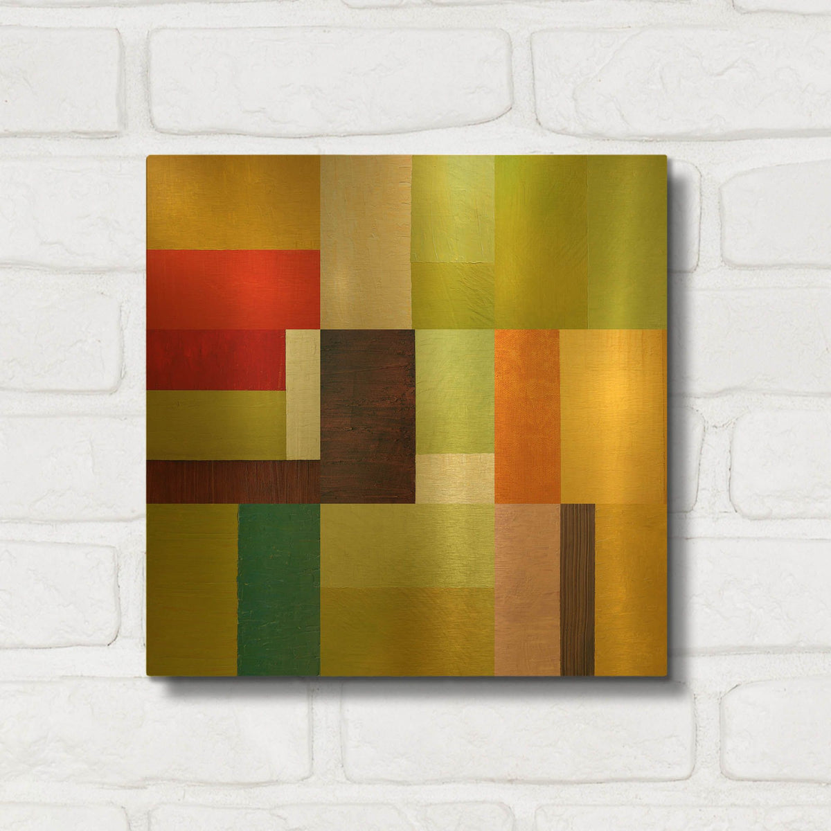 'Color Study Abstract 2' By Michelle Calkins Gold Metal Wall Art
