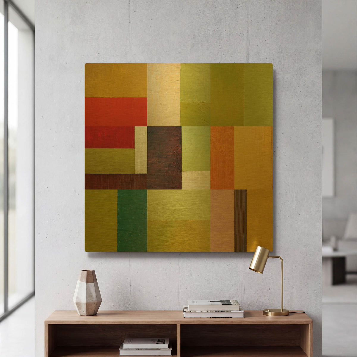 'Color Study Abstract 2' By Michelle Calkins Gold Metal Wall Art