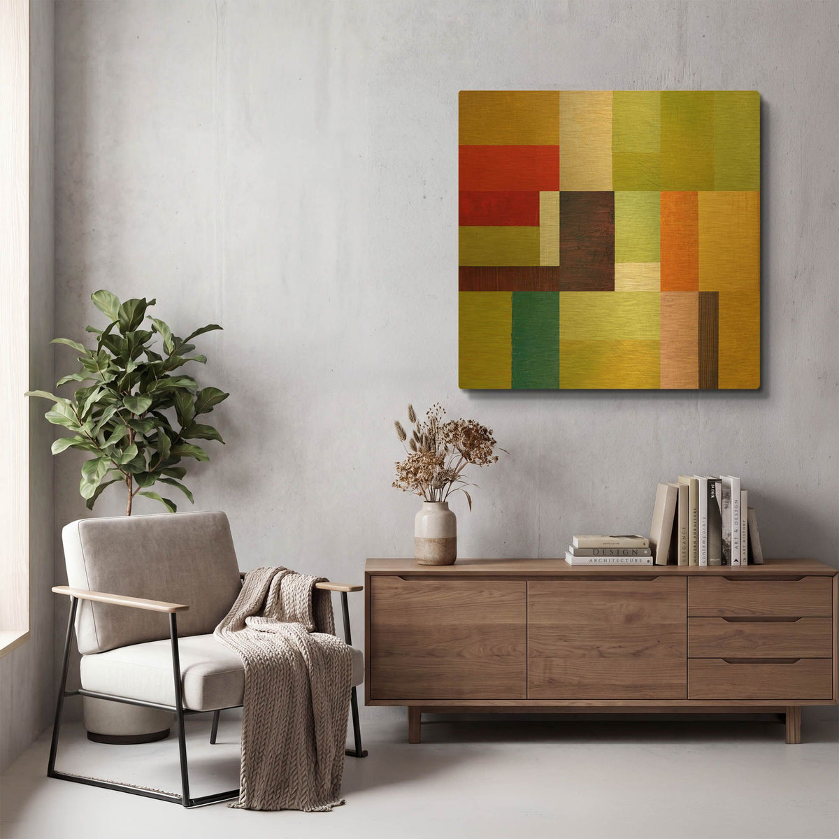 'Color Study Abstract 2' By Michelle Calkins Gold Metal Wall Art