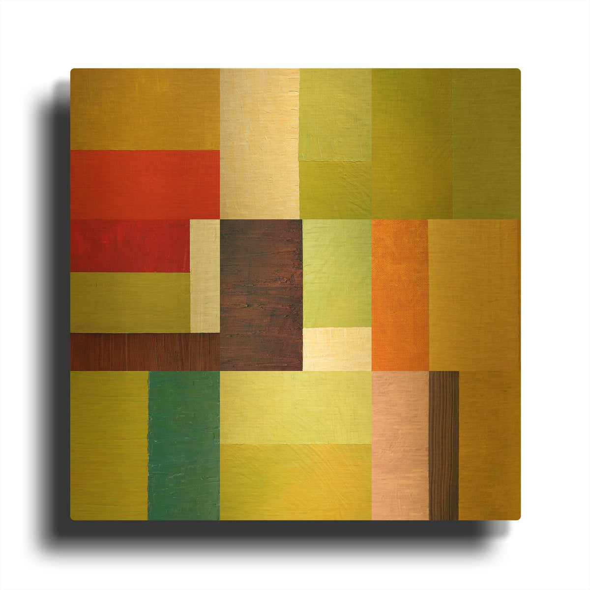 'Color Study Abstract 2' By Michelle Calkins Gold Metal Wall Art