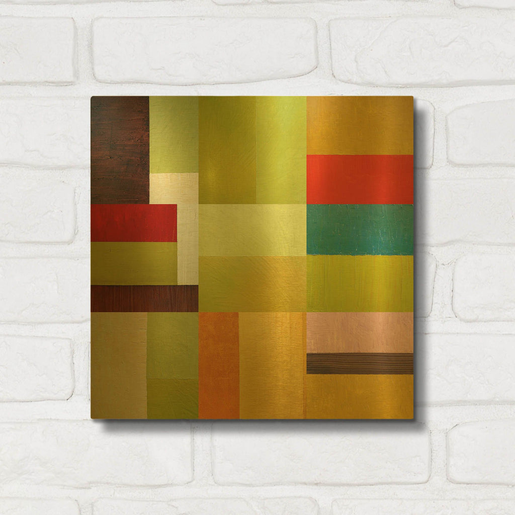 'Color Study Abstract 1' By Michelle Calkins Gold Metal Wall Art