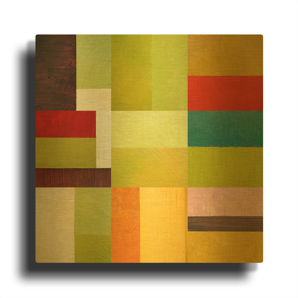 'Color Study Abstract 1' By Michelle Calkins Gold Metal Wall Art