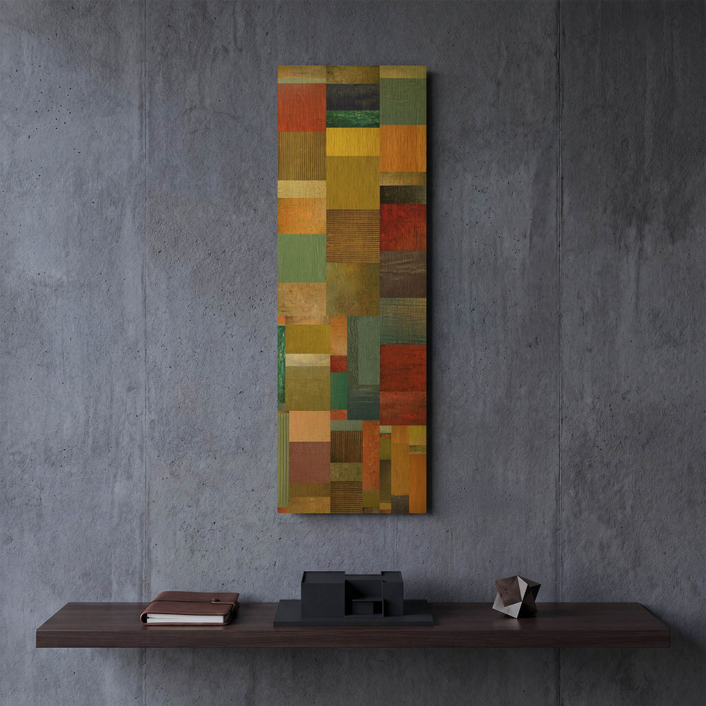 'Color Panels with Water and Waves' By Michelle Calkins Gold Metal Wall Art