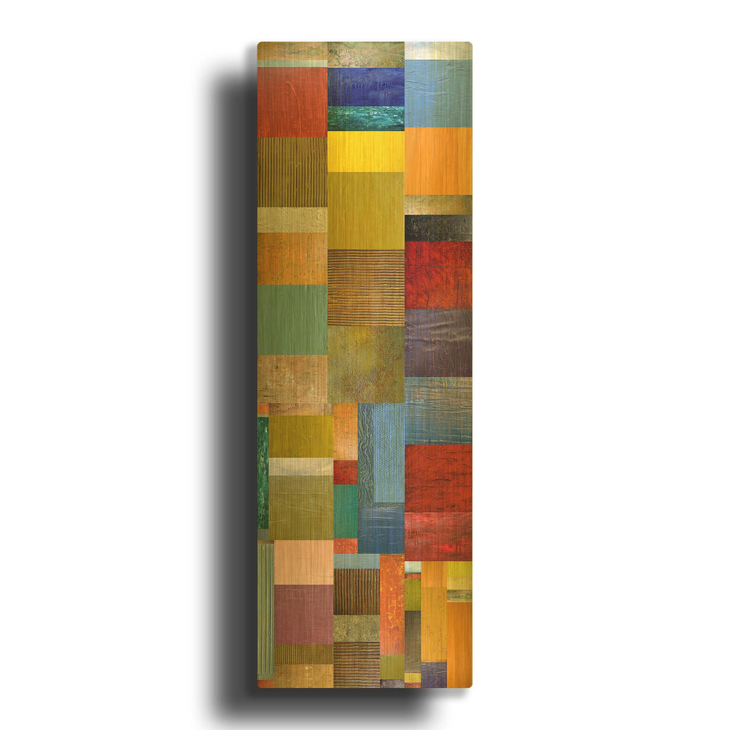 'Color Panels with Water and Waves' By Michelle Calkins Gold Metal Wall Art
