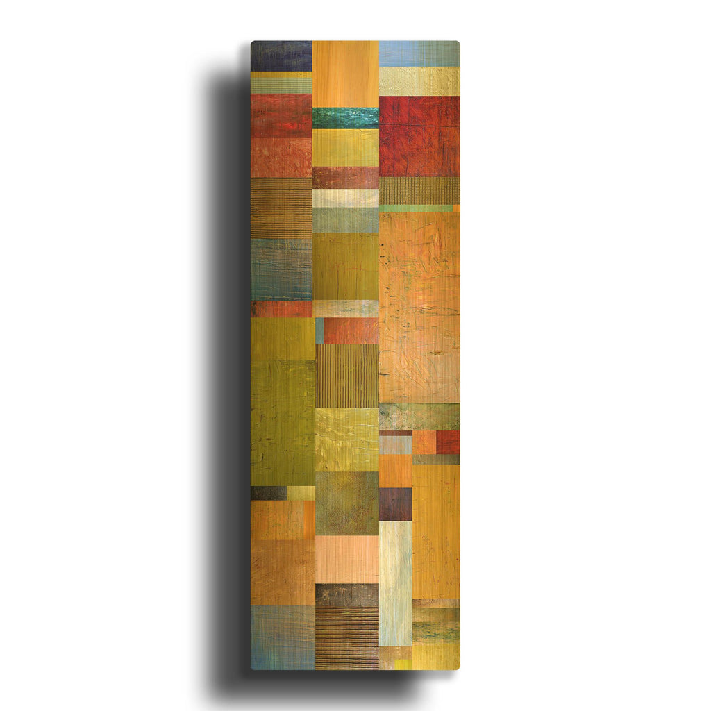 'Color Panels with Blue Sky' By Michelle Calkins Gold Metal Wall Art