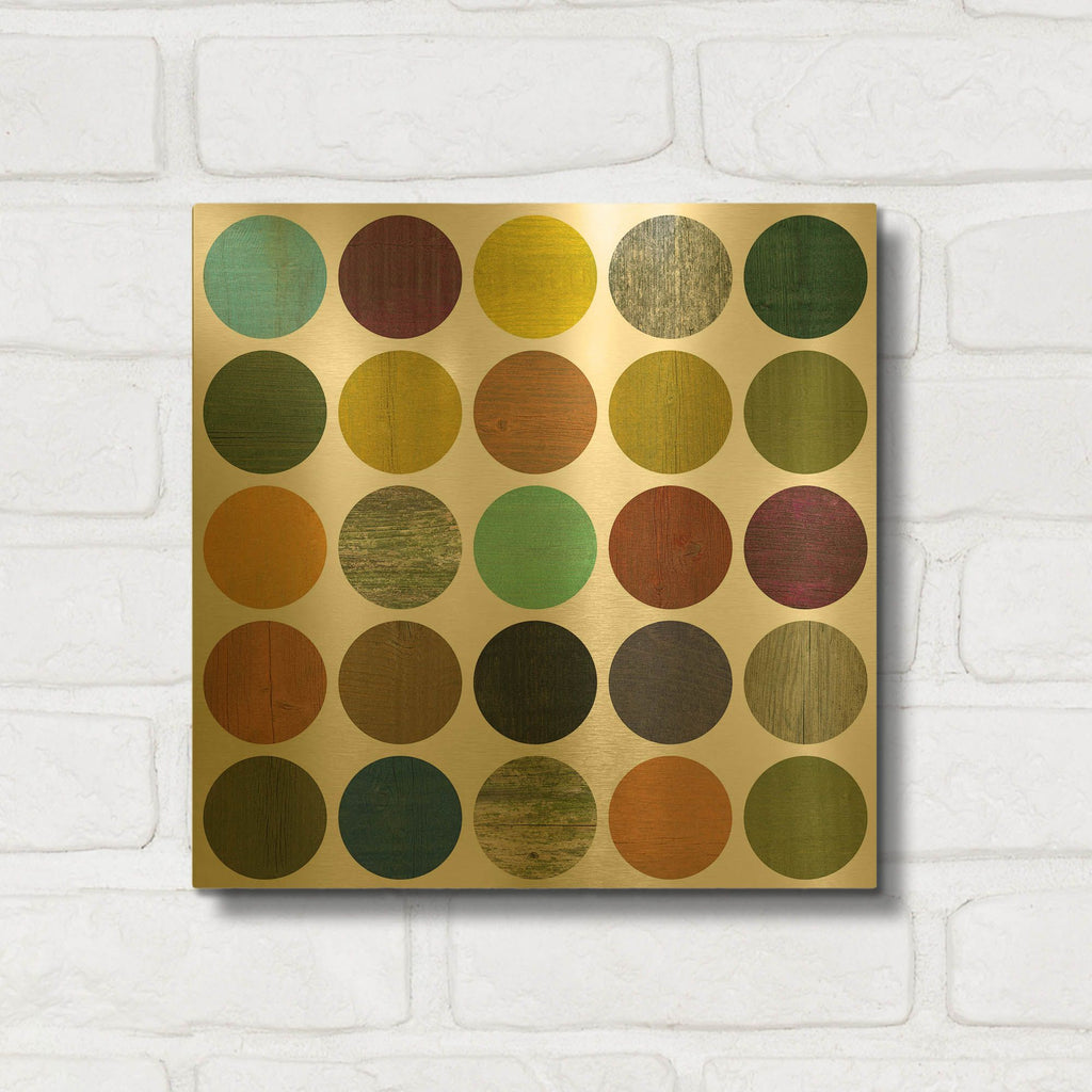 'Rustic Rounds 4.0' By Michelle Calkins Gold Metal Wall Art