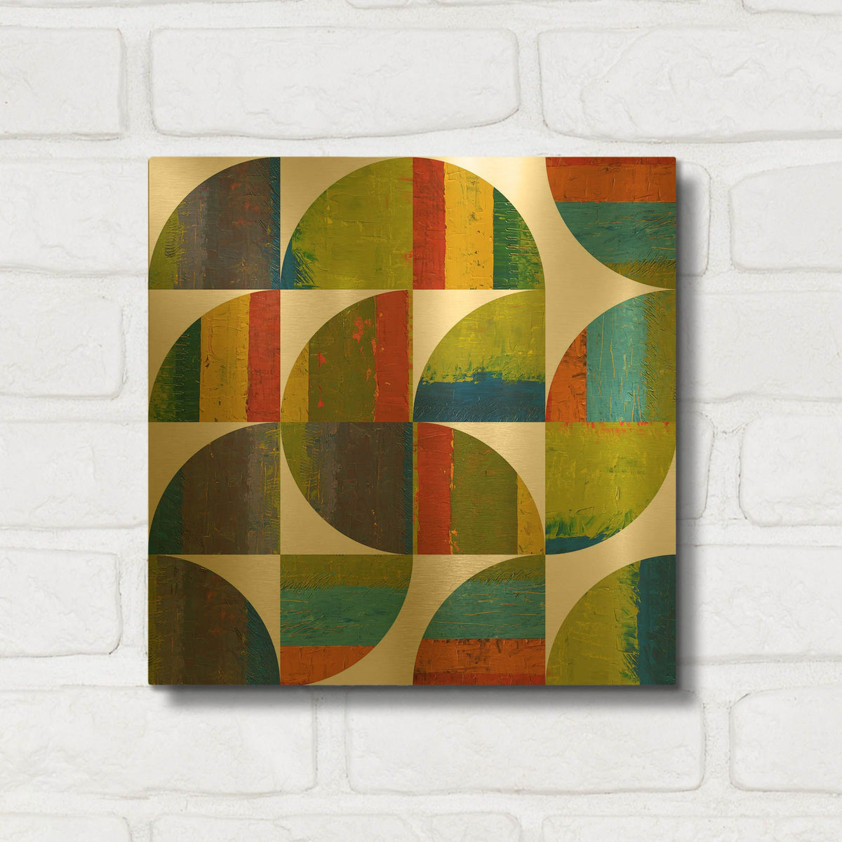 'Quarter Rounds 2.0' By Michelle Calkins Gold Metal Wall Art