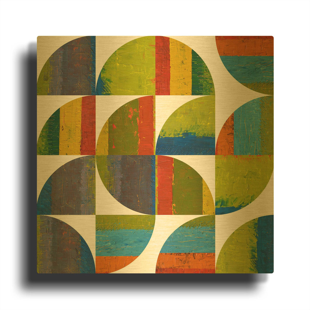 'Quarter Rounds 2.0' By Michelle Calkins Gold Metal Wall Art