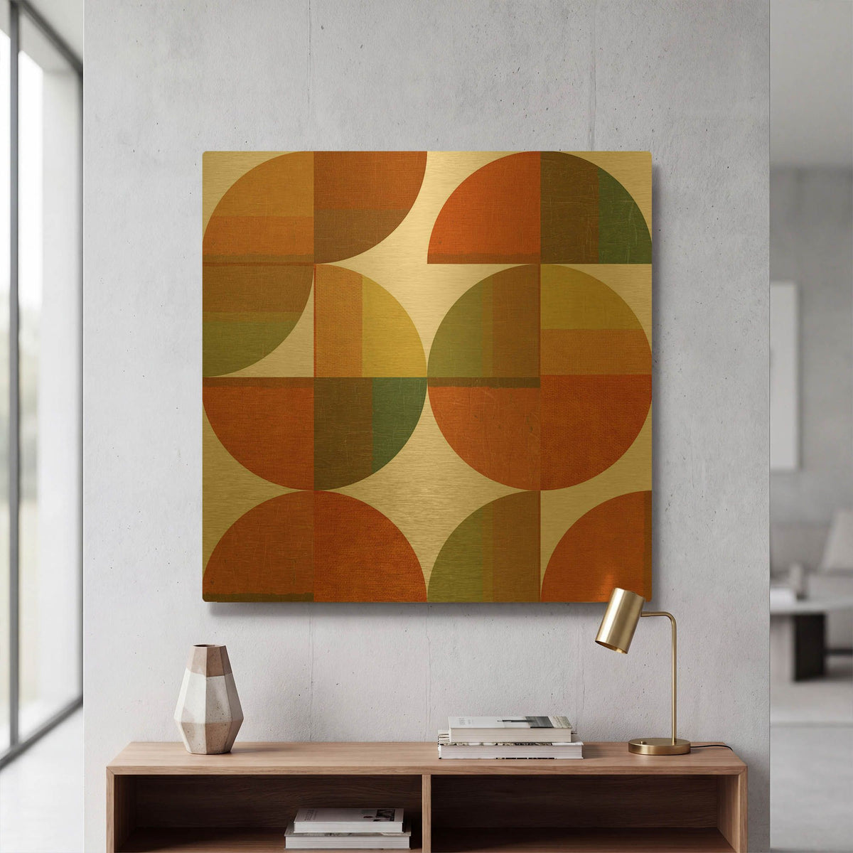 'Four Suns Quartered' By Michelle Calkins Gold Metal Wall Art