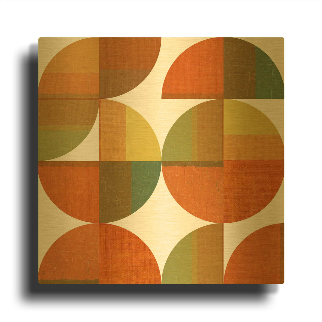 'Four Suns Quartered' By Michelle Calkins Gold Metal Wall Art