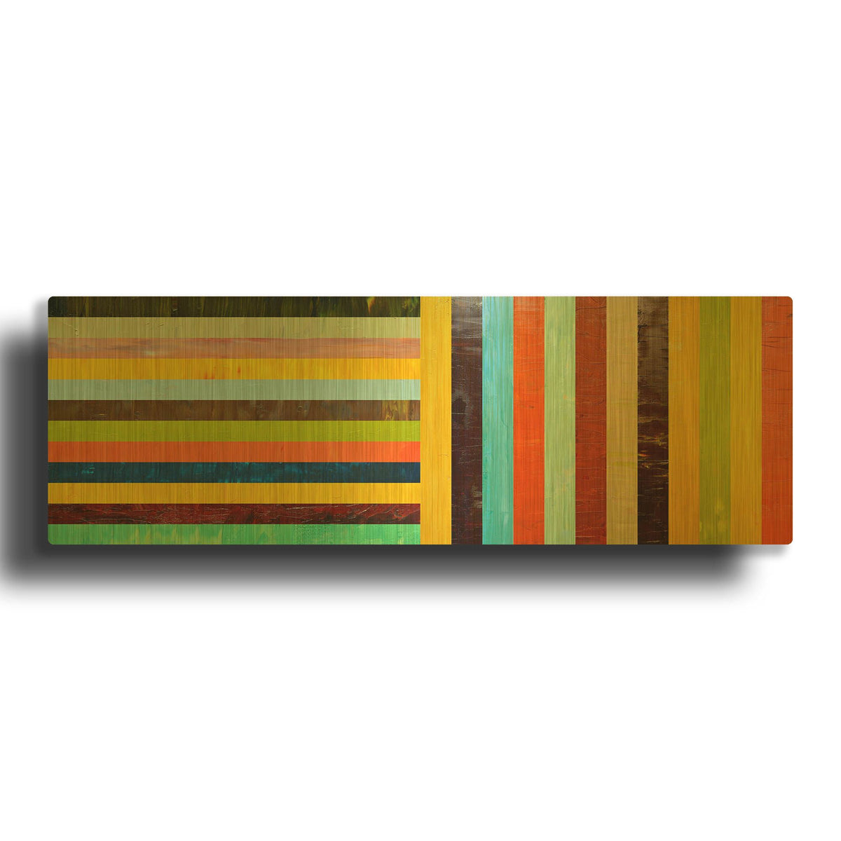 'Panel Abstract Digital' By Michelle Calkins Gold Metal Wall Art