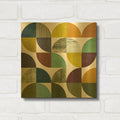 'Rustic Rounds 3.0' By Michelle Calkins Gold Metal Wall Art