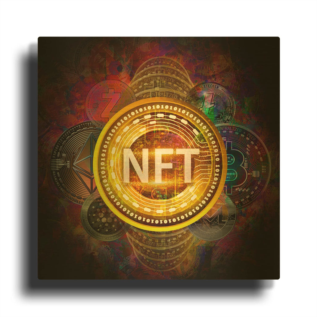 'Crypto Pyramid Nft' By Epic Portfolio Gold Metal Wall Art