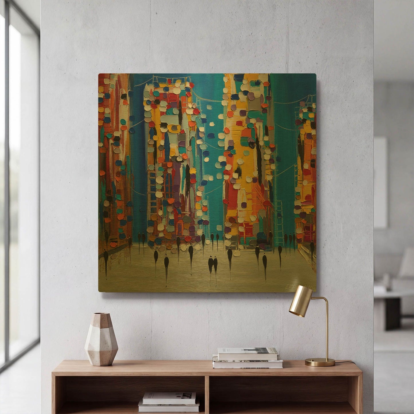 'City Sunrise' By Ekaterina Ermilkina Gold Metal Wall Art