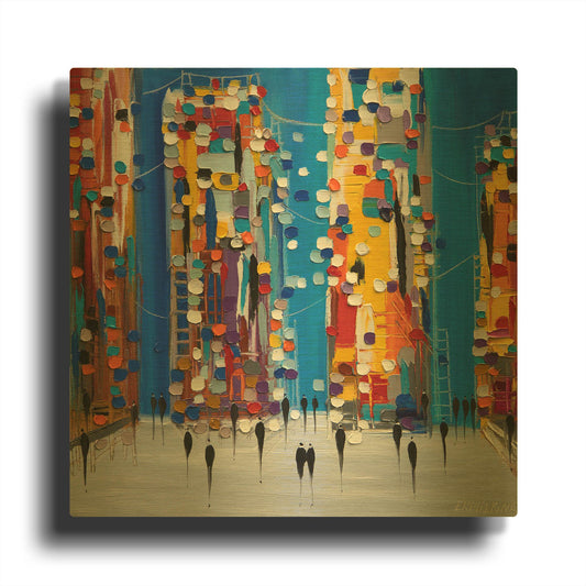 'City Sunrise' By Ekaterina Ermilkina Gold Metal Wall Art