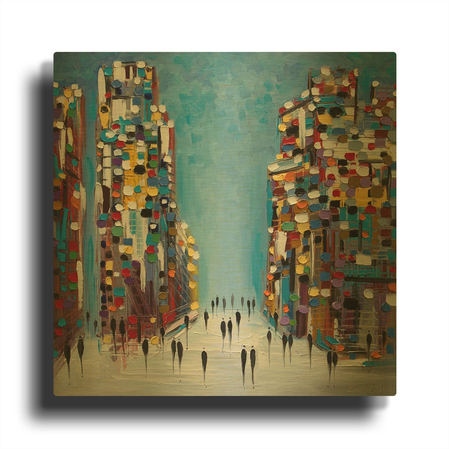 'Cityscape' By Ekaterina Ermilkina Gold Metal Wall Art