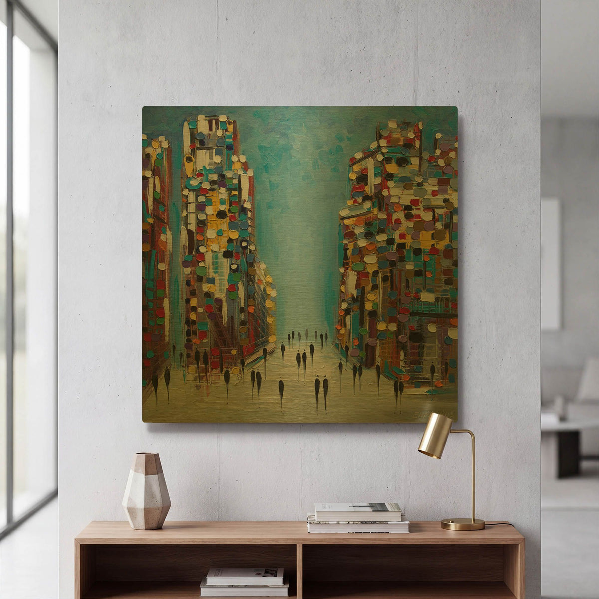 'Cityscape' By Ekaterina Ermilkina Gold Metal Wall Art