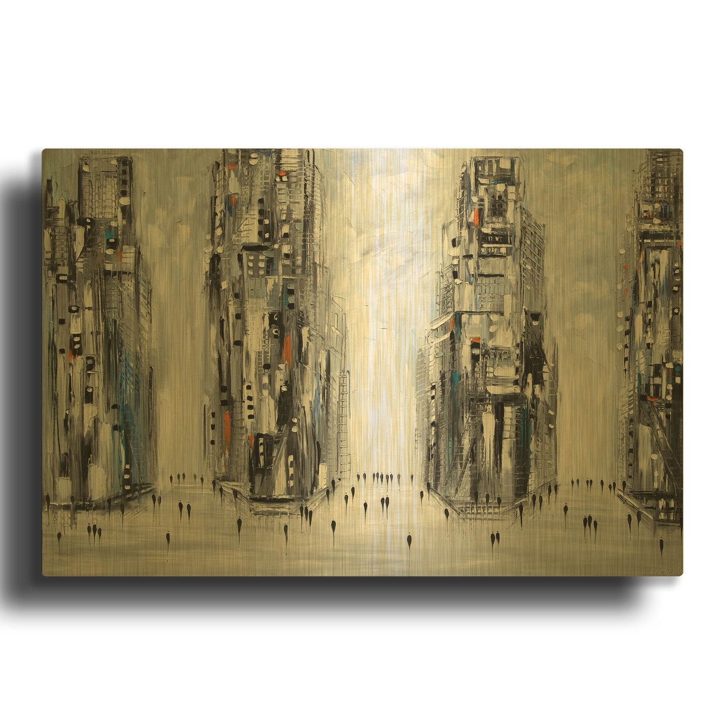 'In New York City' By Ekaterina Ermilkina Gold Metal Wall Art