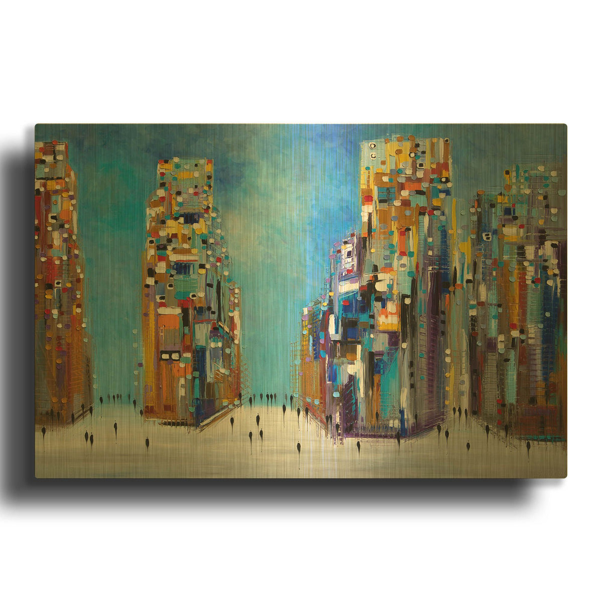 'Nyc Streets' By Ekaterina Ermilkina Gold Metal Wall Art