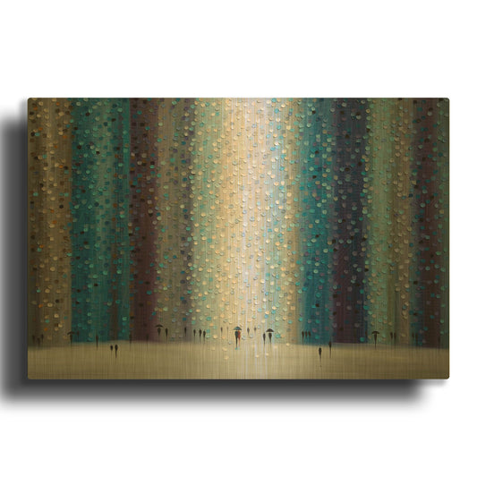 'Rainy City For' By Ekaterina Ermilkina Gold Metal Wall Art