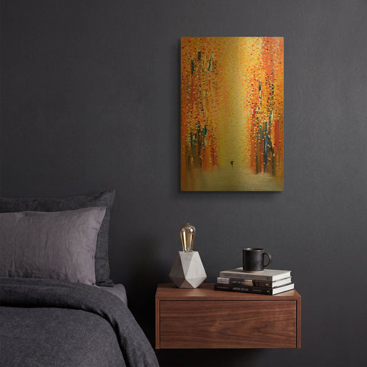 'Rainy Sunset Together' By Ekaterina Ermilkina Gold Metal Wall Art