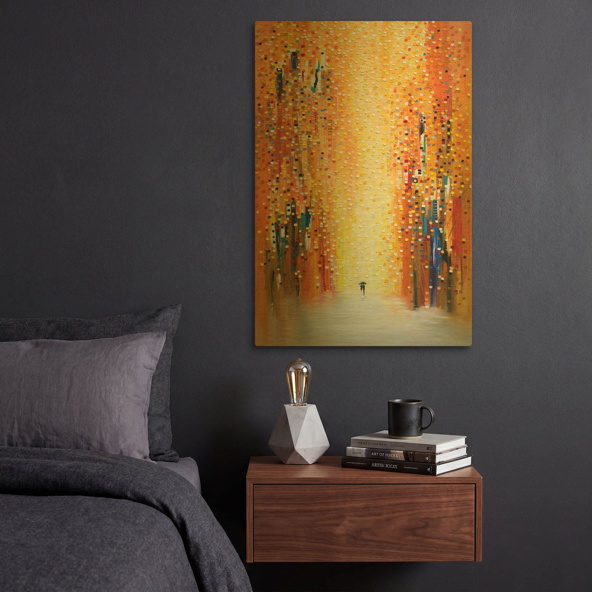 'Rainy Sunset Together' By Ekaterina Ermilkina Gold Metal Wall Art