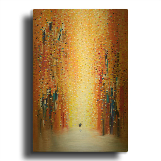 'Rainy Sunset Together' By Ekaterina Ermilkina Gold Metal Wall Art