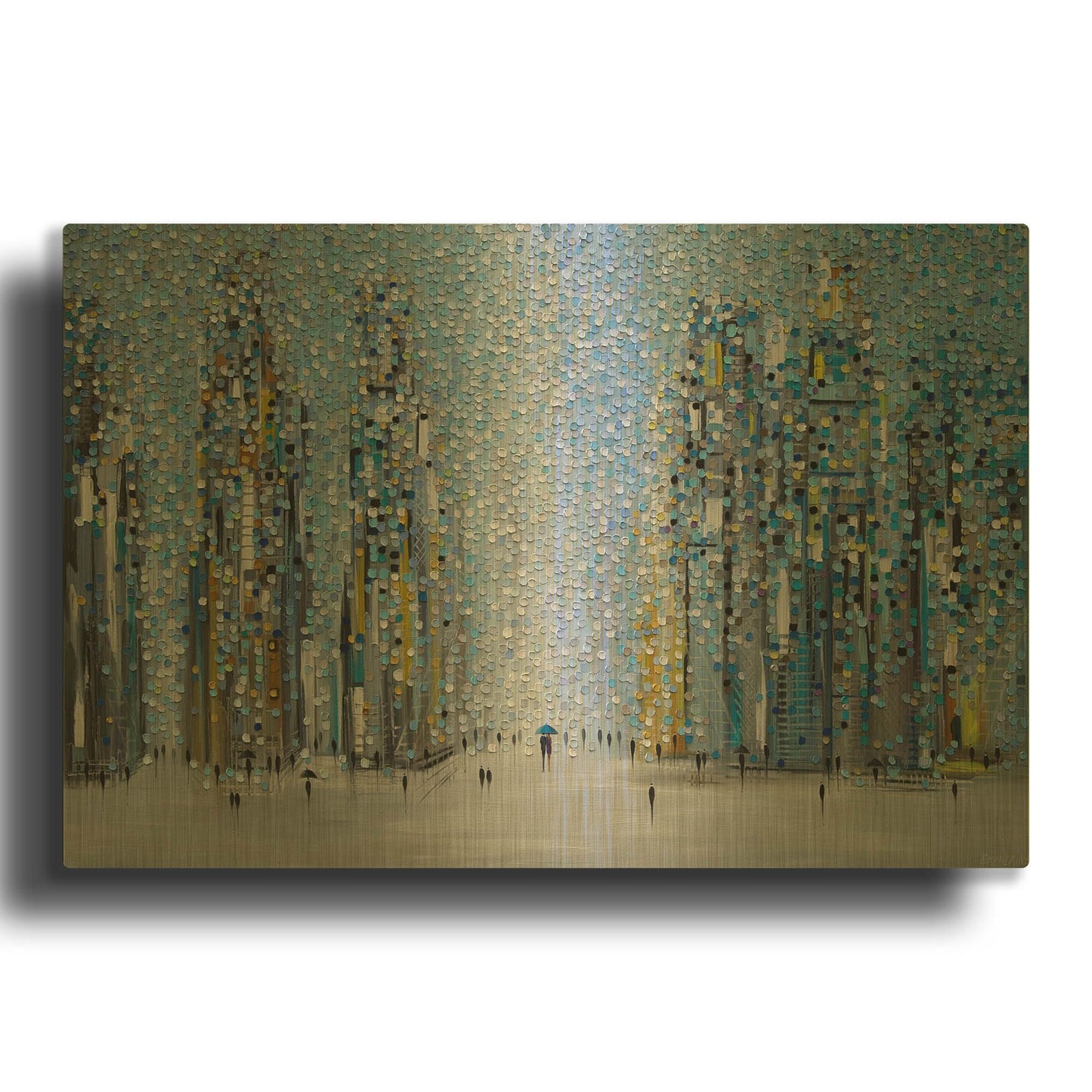 'Sunny City' By Ekaterina Ermilkina Gold Metal Wall Art