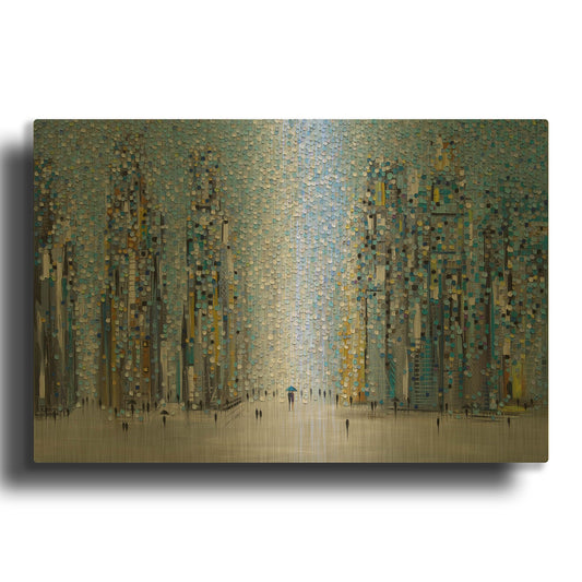 'Sunny City' By Ekaterina Ermilkina Gold Metal Wall Art