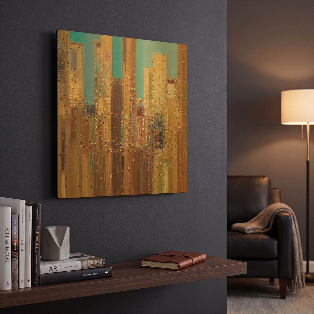 'Urban Empire' By Ekaterina Ermilkina Gold Metal Wall Art