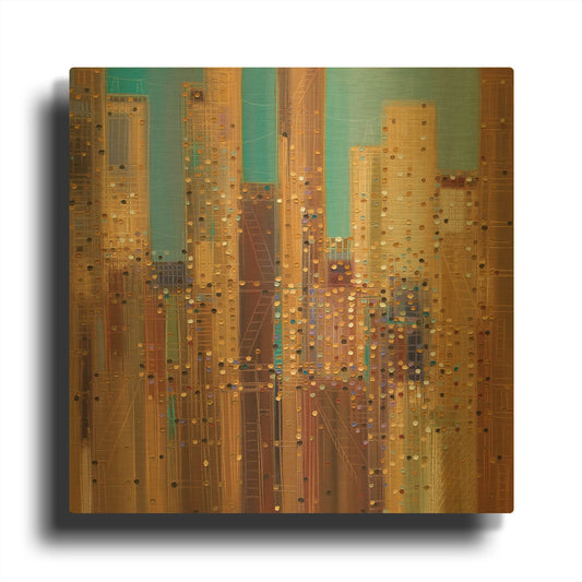 'Urban Empire' By Ekaterina Ermilkina Gold Metal Wall Art