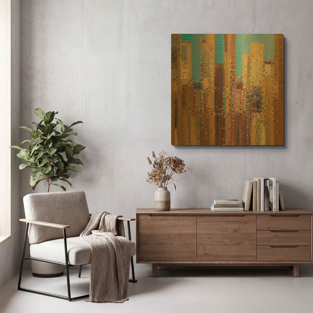 'Urban Empire' By Ekaterina Ermilkina Gold Metal Wall Art