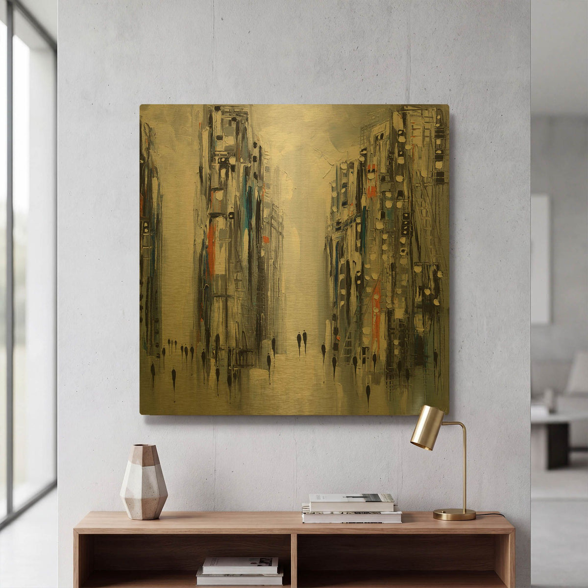 'City Escape' By Ekaterina Ermilkina Gold Metal Wall Art