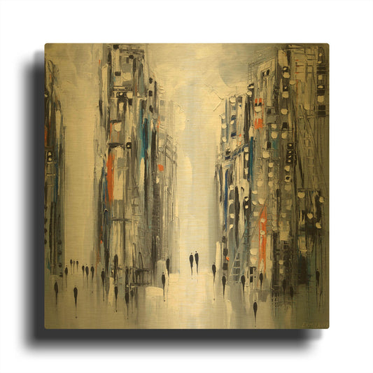 'City Escape' By Ekaterina Ermilkina Gold Metal Wall Art