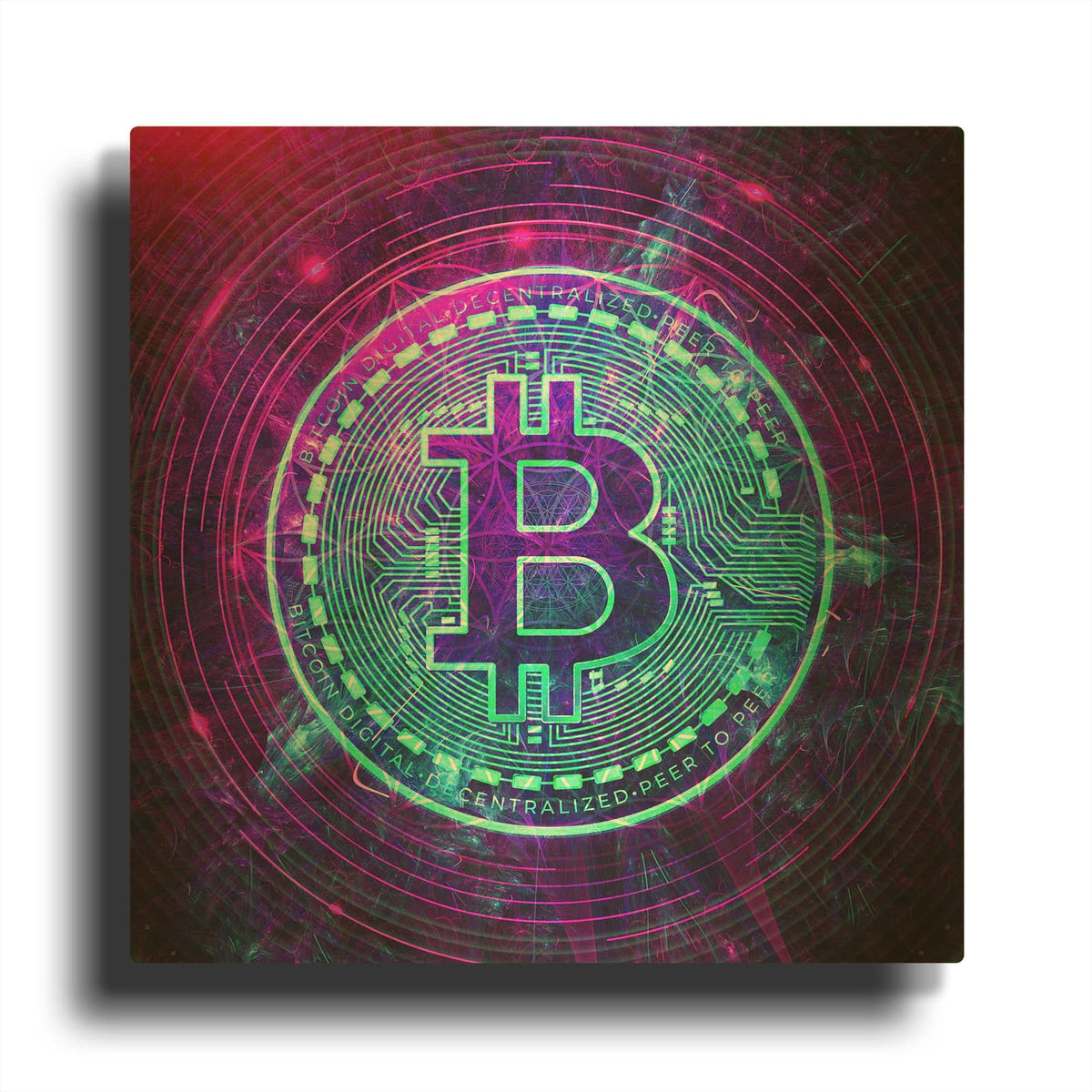 'Bitcoin Wave' By Cameron Gray Gold Metal Wall Art