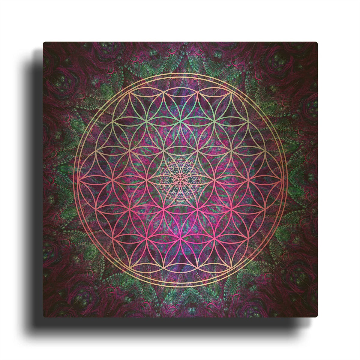 'Flower Of Life' By Cameron Gray Gold Metal Wall Art