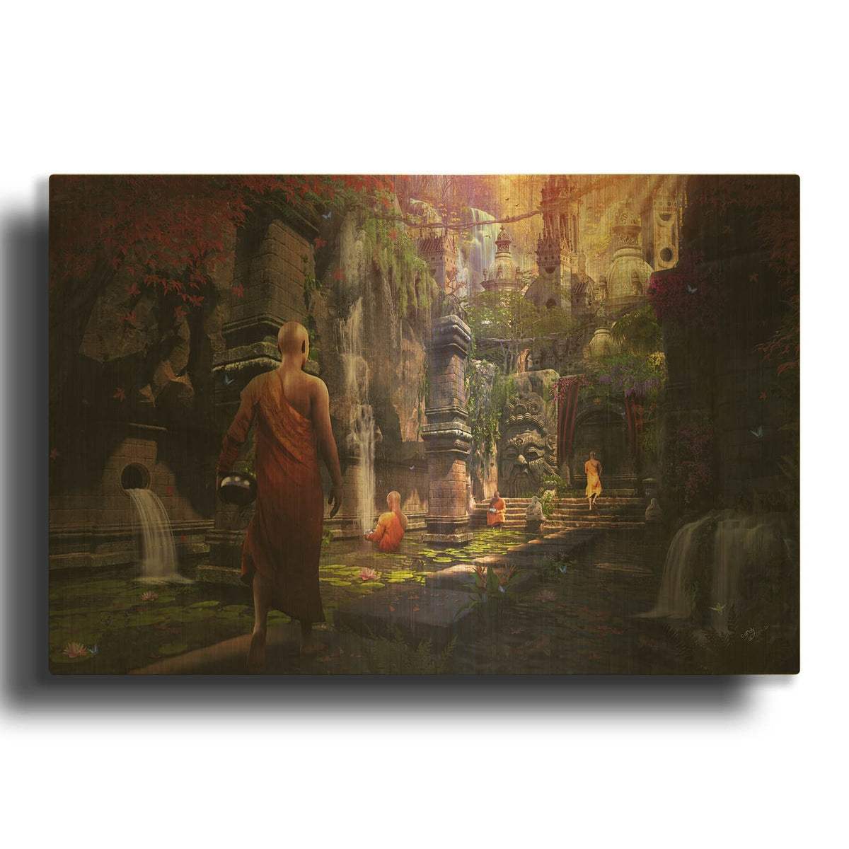 'Hidden Sanctuary' By Cameron Gray Gold Metal Wall Art