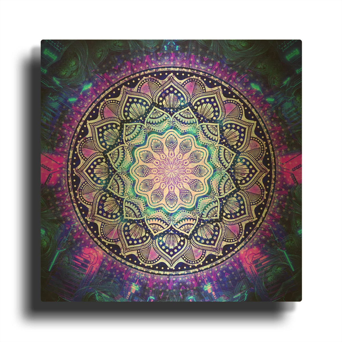 'Sacred Bloom Mandala' By Cameron Gray Gold Metal Wall Art