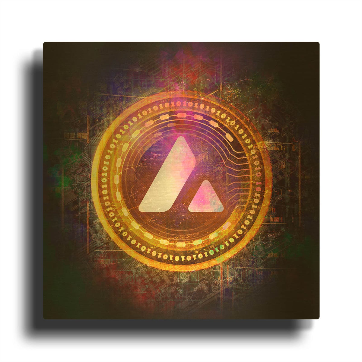 'Avalanche Crypto Halo' By Epic Portfolio Gold Metal Wall Art