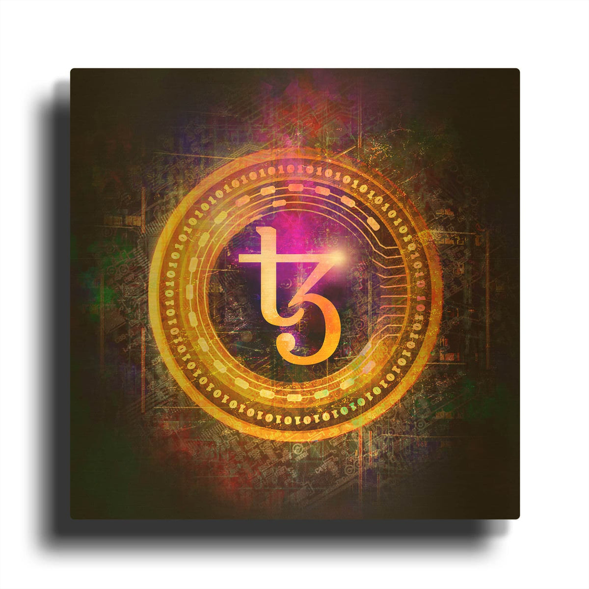 'Tezos Crypto Halo' By Epic Portfolio Gold Metal Wall Art