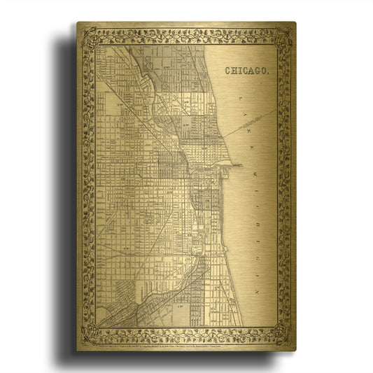 'Plan of Chicago' By Mitchell Gold Metal Wall Art