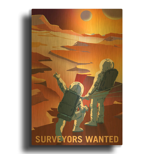 'P04 Surveyors Wanted Nasa Recruitment Poster' By NASA Posters Gold Metal Wall Art