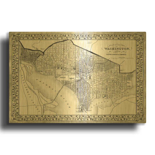 'Plan of Washington D.C.' By Mitchell Gold Metal Wall Art