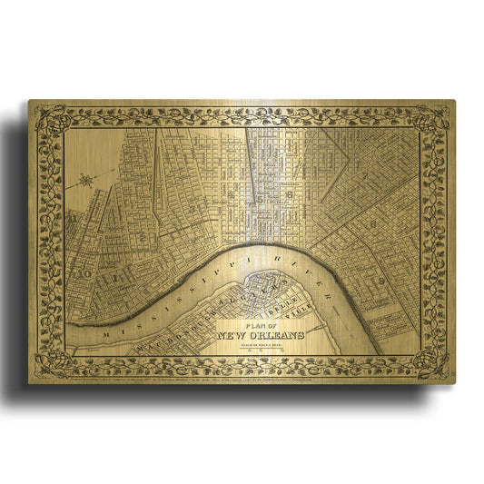 'Plan of New Orleans' By Mitchell Gold Metal Wall Art