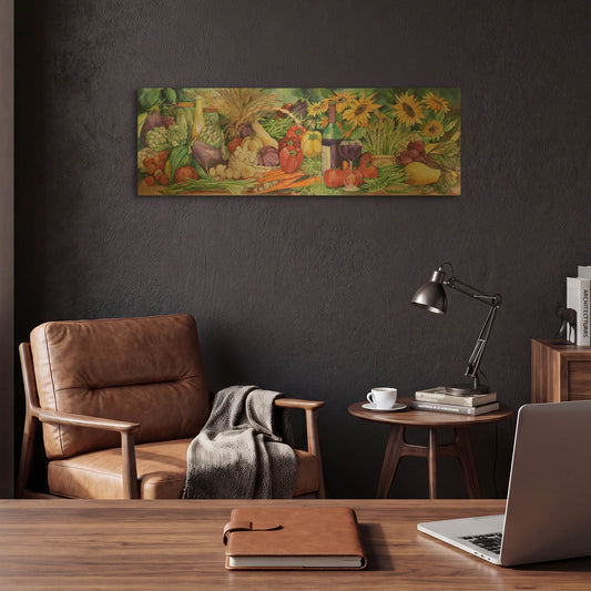 'Vegetable Medley' By Danhui Nai Gold Metal Wall Art