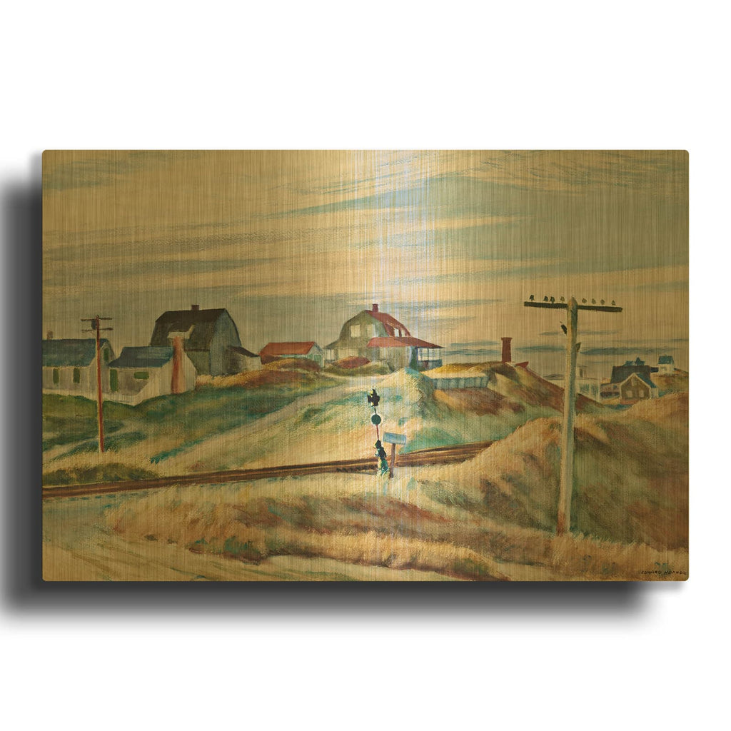 'Cottages at North Truro' By Edward Hopper Gold Metal Wall Art