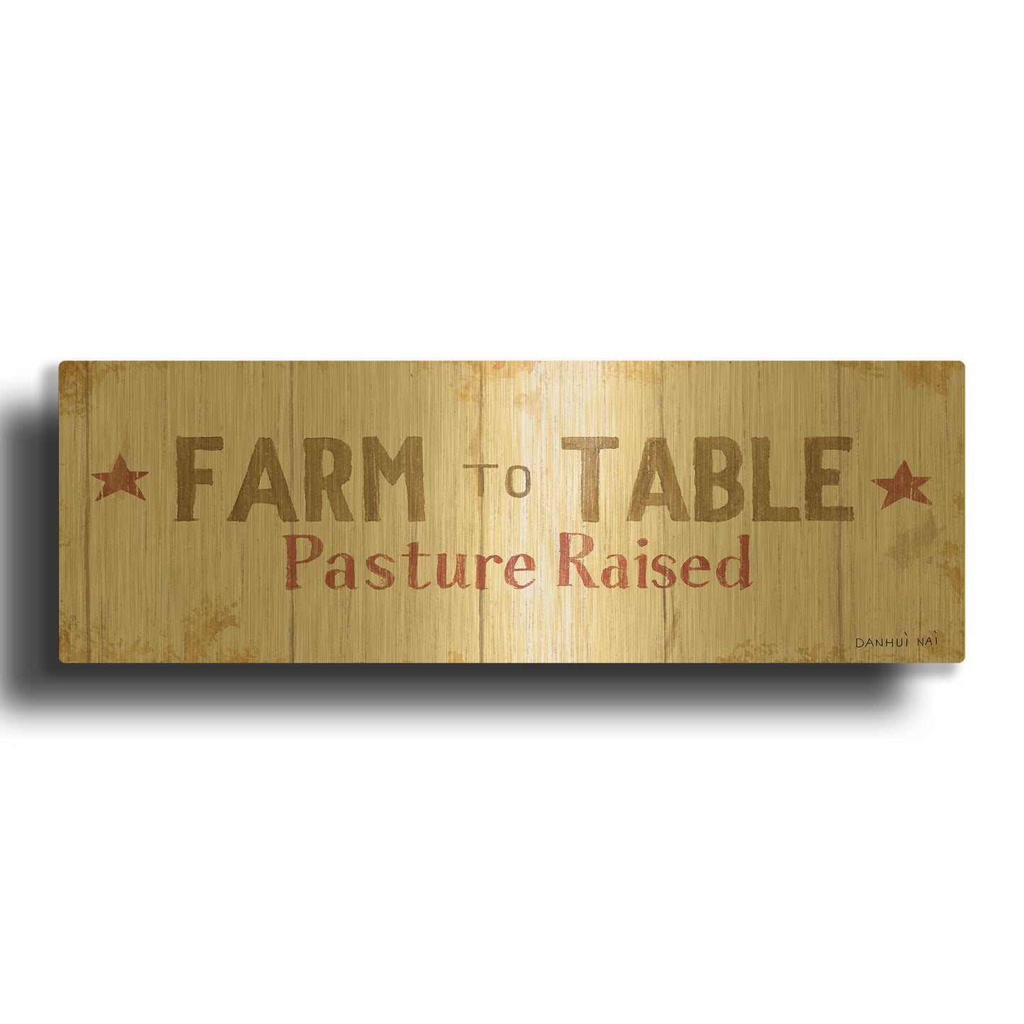 'Farm Patchwork XIV' By Danhui Nai Gold Metal Wall Art