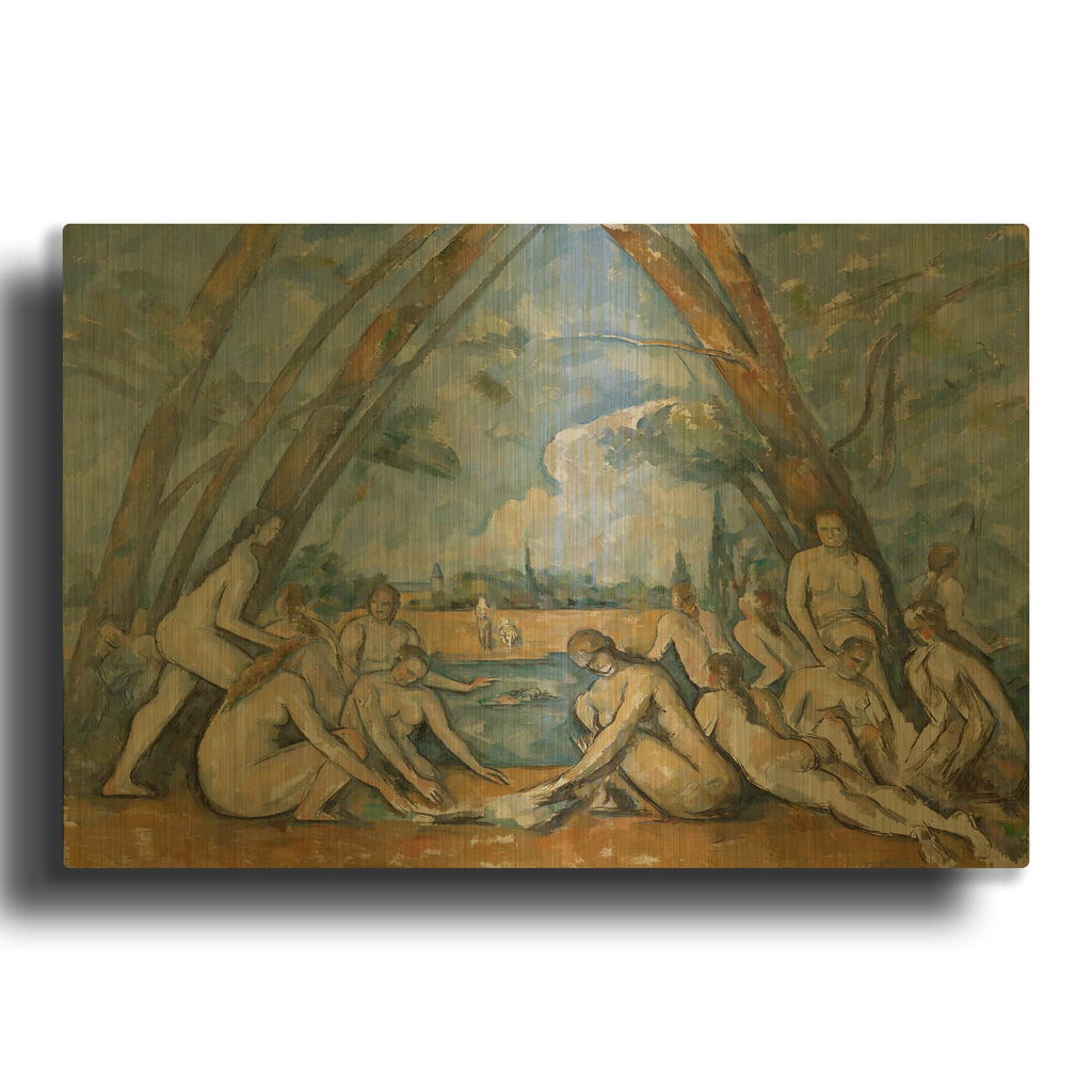 'The Large Bathers' By Paul Cezanne Gold Metal Wall Art