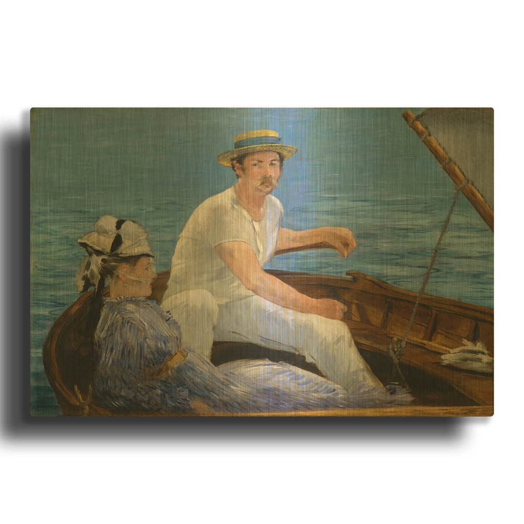 'Boating' By Edouard Manet Gold Metal Wall Art
