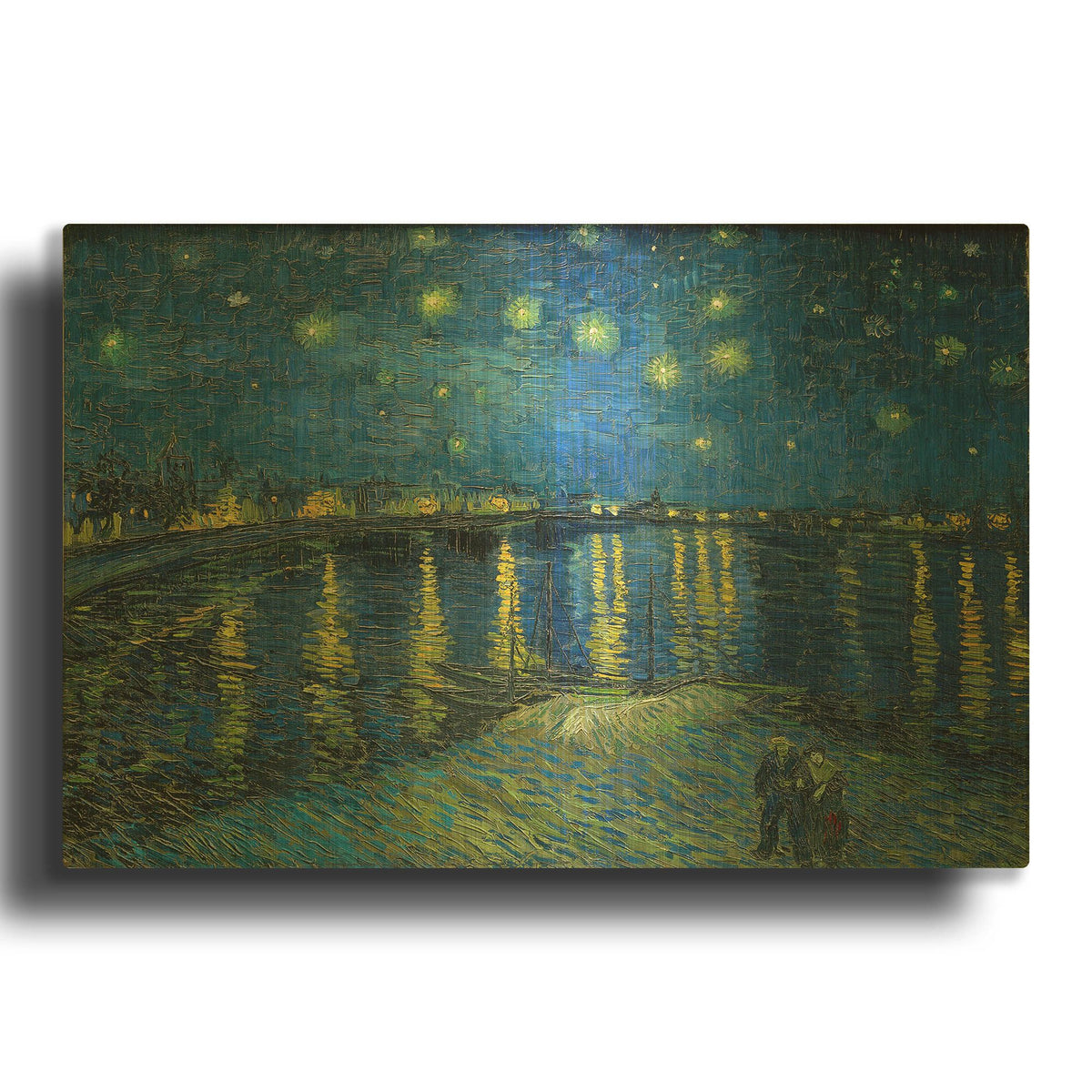'Starry Night Over the Rhone' By Vincent Van Gogh Gold Metal Wall Art